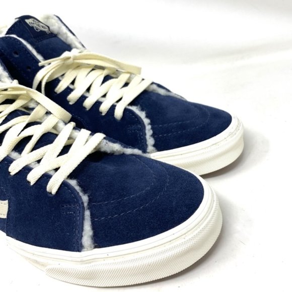 VANS Sk8-Hi Cozy Hug Shoes Skate Suede Faux Fur Navi Women's Casual VN0005U9JDU - Picture 6 of 10